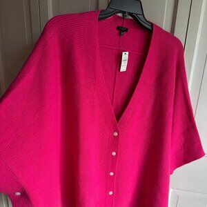 NWT $169 TALBOTS DEEP PINK PONCHO Plus Size 2X/3X